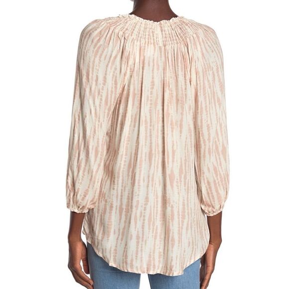 Bobeau | Long Sleeve Smocked Collar Top - Picture 2 of 6